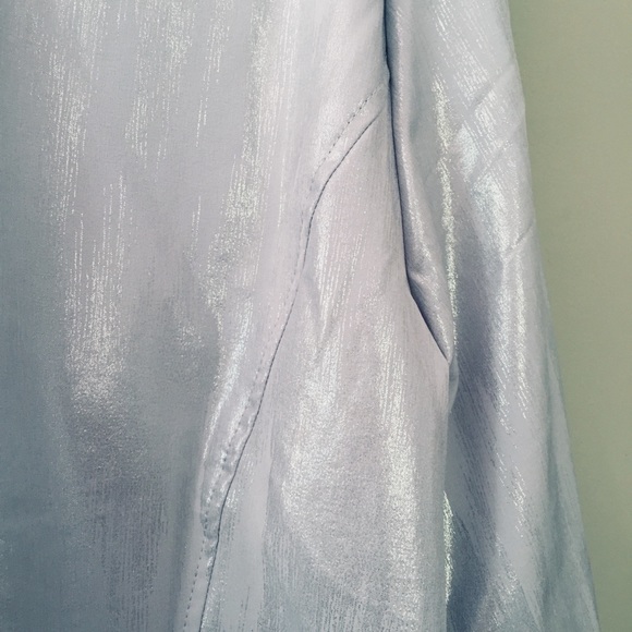 Zenergy by Chico’s Silver 3/4 Sleeve Jacket size 2 - Picture 4 of 7
